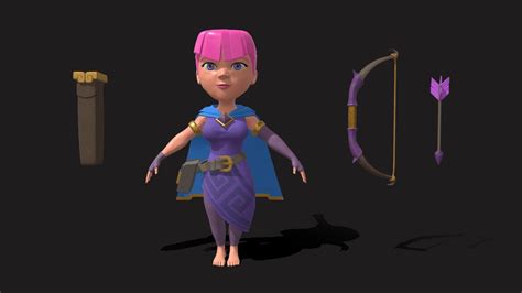 Clash Royale Archer Evolution 3d Model By Tayfun Akyildiz Tayfunakyildiz 03960eb