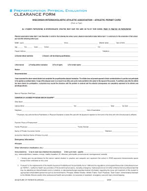 Fillable Online WISCONSIN INTERSCHOLASTIC ATHLETIC Fax Email Print