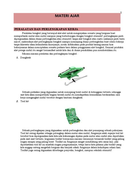 peralatan  perlengkapan kerja