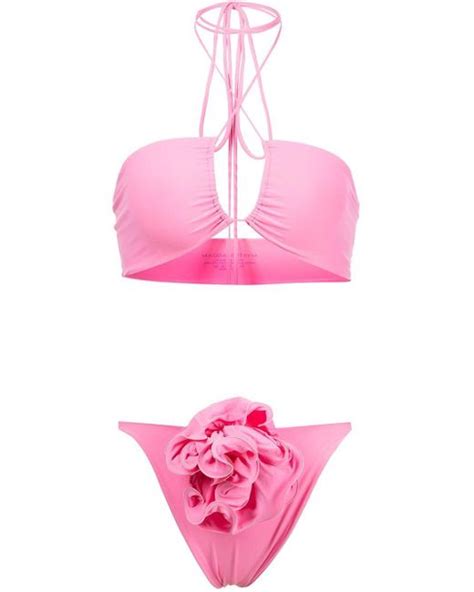 Magda Butrym Criss Cross Bikini Set In Pink Lyst