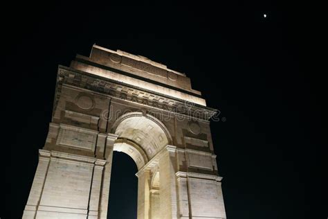 India Gate at Night in Delhi, India Stock Image - Image of light, arch ...