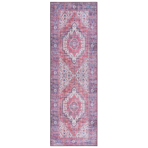 Safavieh Tucson Red Blue Ft X Ft Machine Washable Ikat Border