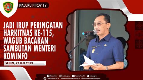 Jadi Irup Peringatan Harkitnas Ke Wagub Bacakan Sambutan Menteri