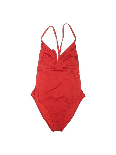 Shade And Shore Solid Red One Piece Swimsuit Size M 58 Off Thredup