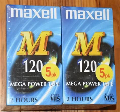 LOT 10 CASSETTES K7 VHS Vierge MAXELL M 120 Mega Power Tape Neuves