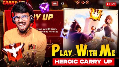 🔥play With Me Heroic Carry Up 🔥 Free Fire Funny Live Tamil Gaming