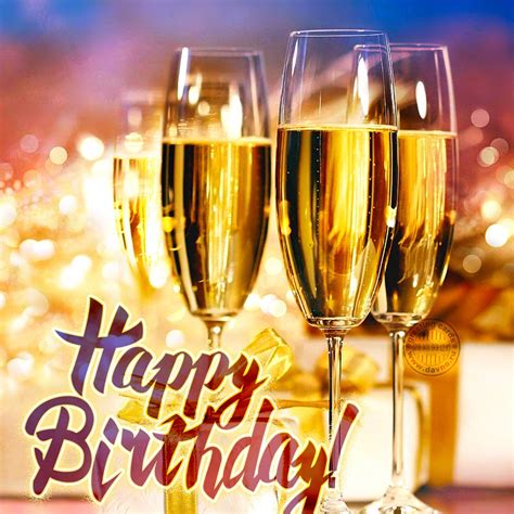 Happy Birthday Images With Wine Glasses💐 — Free Happy Bday Pictures And