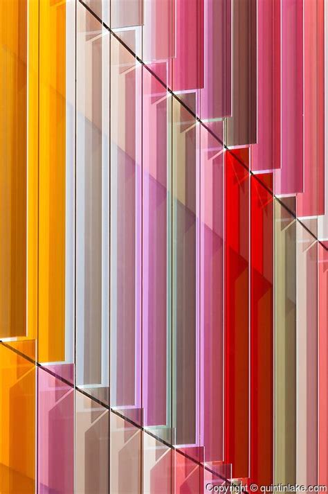 Coloured Glass Fins Of Oxford University Biochemistry Building Oxford