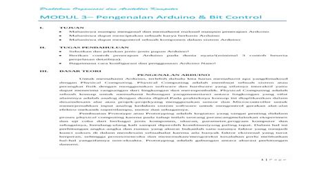 Modul 3 Pengenalan Arduino And Bit Control · Pdf Filepraktikum Organisasi Dan Arsitektur Komputer