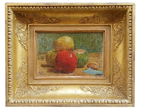 Une Huile Sur Panneau Nature Morte Aux Pommes Par Ludovic VALLEE