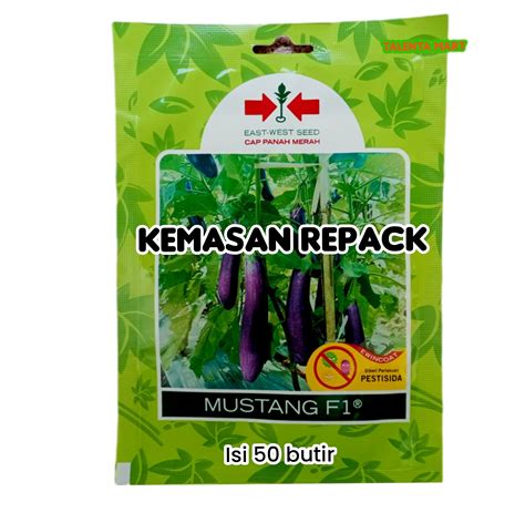 50 BUTIR BENIH REPACK TERONG MUSTANG CAP PANAH MERAH EXP 2025 Lazada