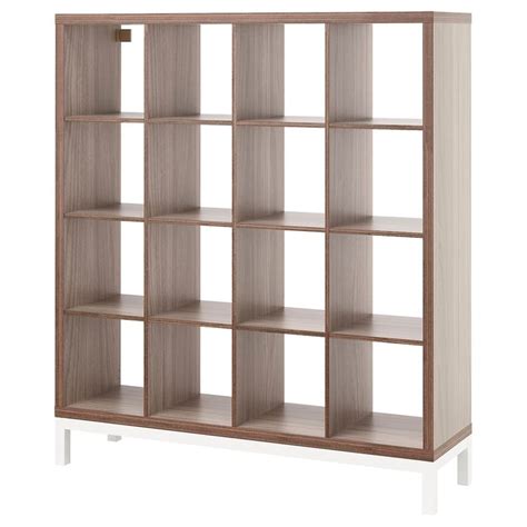 Kallax Shelving Unit With Underframe Walnut Effect Light Gray White