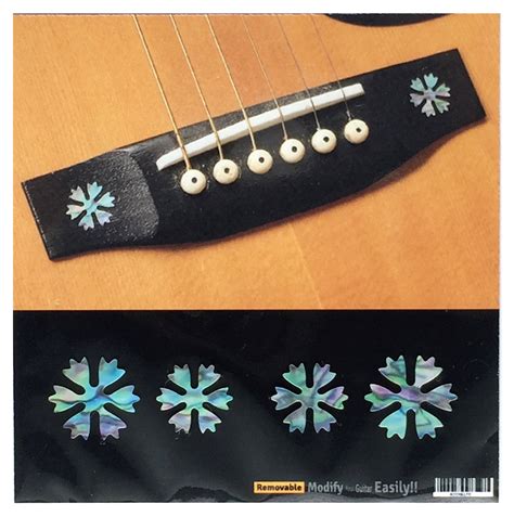 Acoustic Guitar Bridge Inlay Sticker Snowflakes 4pcsset