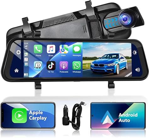 Amazon Podofo Wireless Carplay Car Mirror Dash Cam Android