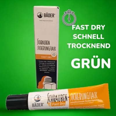 Schraubensicherungslack GRÜN FAST DRY 20ml Tube Bäder Lacke