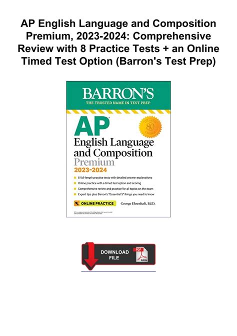 Download Book Pdf Ap English Language And Composition Premium 2023