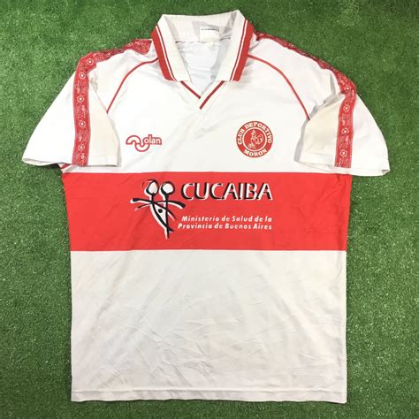 Deportivo Moron Home football shirt 1998 - 1999. Sponsored by Cucaiba