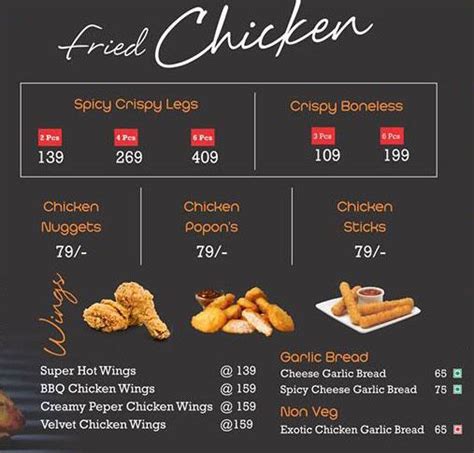 Menu At The Chicken Company Chandigarh