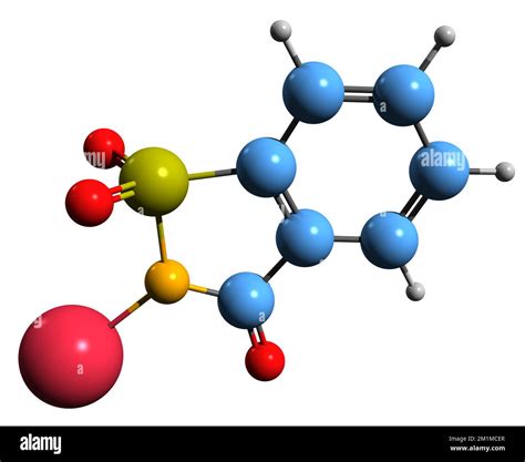 D Image Of Saccharin Sodium Skeletal Formula Molecular Chemical