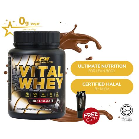 Vital Whey Kg Halal G Protein Isolate Chocolate Free In Shaker