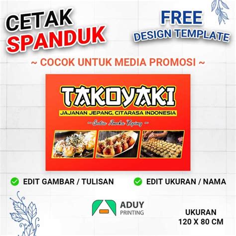 Cetak Spanduk Banner Takoyaki Viral Spanduk Takoyaki Jepang Ukuran