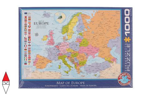 PUZZLE OGGETTI EUROGRAPHICS CARTE GEOGRAFICHE MAP OF EUROPE 1000 PZ