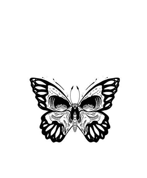 Skull Butterfly Tattoo | Tengkorak, Tatto