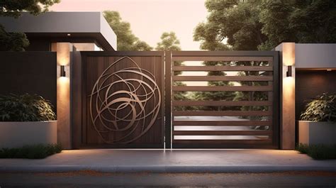 Premium AI Image | Modern wooden gate design ideas are more elegant and ...