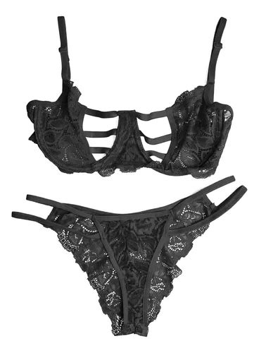 Conjunto Lingerie Sex Suti Aro E Tiras Calcinha Rendada Mercadolivre