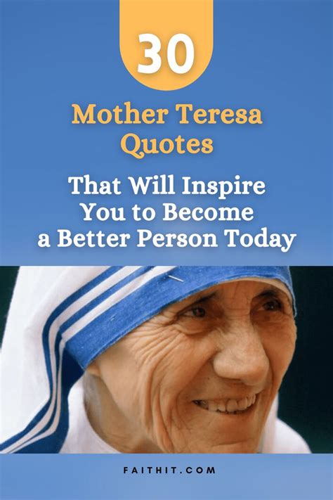 An Older Woman Smiling With The Words Mother Teresa Quotes That Will