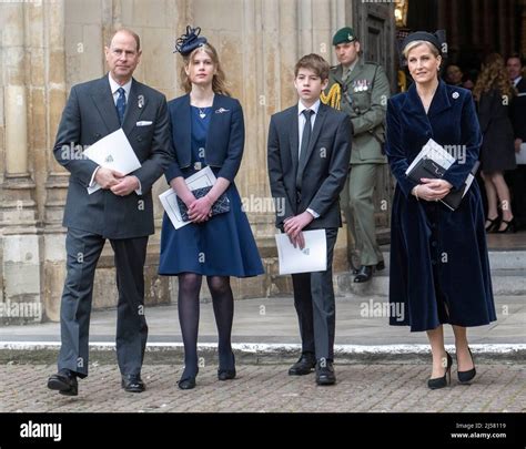 London, UK. 29 March, 2022. Prince Edward, Earl of Wessex, Sophie ...