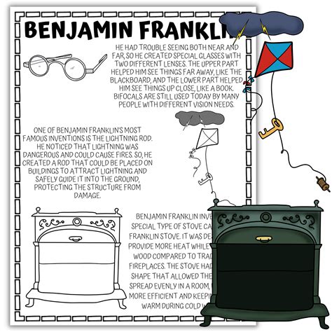 Benjamin Franklin Worksheets – Printable Unit Study for Kids | Benjamin