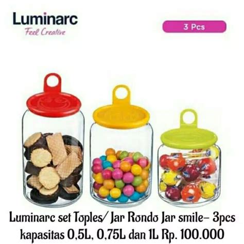 Luminarc Toples Rondo Jar Smile Set Pcs Lazada Indonesia