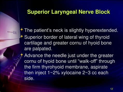 Superior Laryngeal Nerve Block