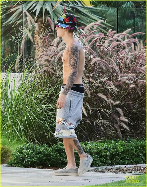 Justin Bieber Shows Off Major Confidence By Going Shirtless And Floral Photo 3159692 Justin