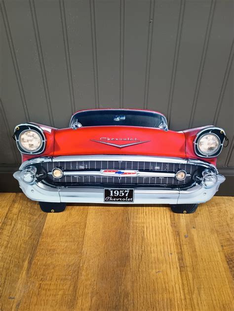 1957 Chevy Bel Air Front Bumper Metal Sign Chevrolet American Etsy