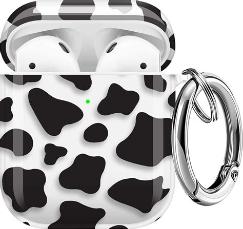 Amazon Maxjoy Compatible AirPods Case Cover Clear Cow Print Air