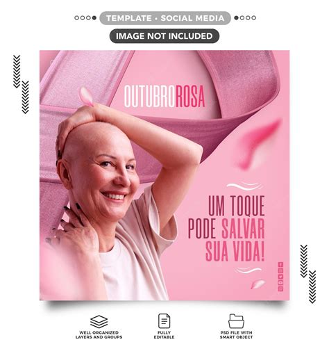 Campanha De Feed De Mídia Social Outubro Rosa Modelo Um Toque Pode