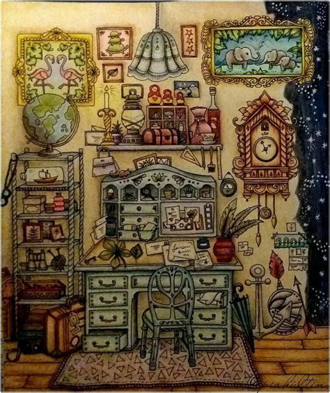 A Drawing Of A Room With Many Things On The Wall And Furniture In It