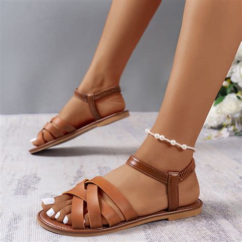 Sun Kissed Strides Roman Strap Sandals 4colordress