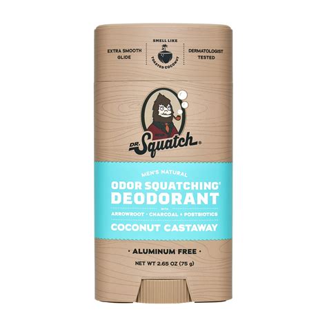 Dr Squatch Coconut Castaway Natural Deodorant Aluminum Free Deodorant