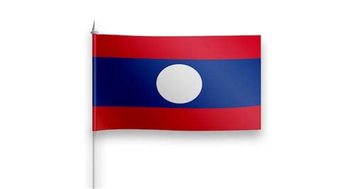 Premium Photo Laos Flag On A White Background