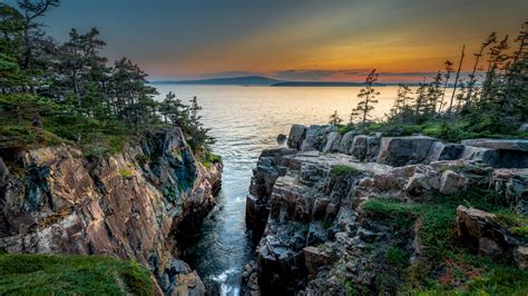 Sunset At Ravens Nest Looking Towards Acadia National Park And Cadillac