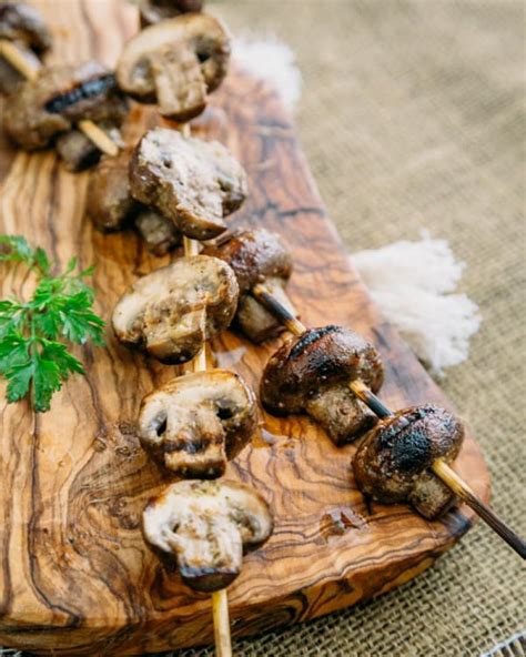 Grilled Mushrooms On Skewers