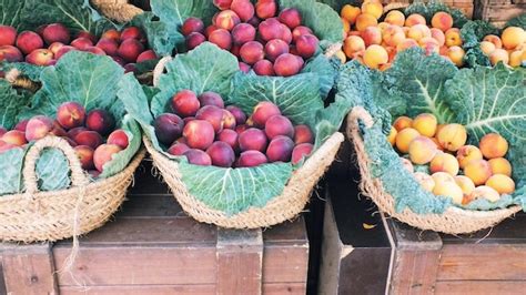 Premium Photo | Various fruits in basket for sale at market stall