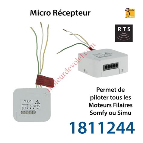 Somfy 1811244 Micro Récepteur Somfy Rts pour Volet Roulant à intégrer