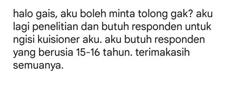 Colle On Twitter Cm Kalo Ada Yang Bersedia Ngisi Kuisioner Aku