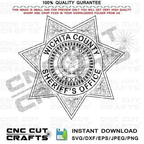 Wichita County Sheriffs Office Svg Dxf Vector Badge Texas Black And