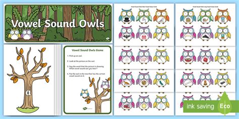 Short Vowel Sounds Owls Sorting Game Teacher Made