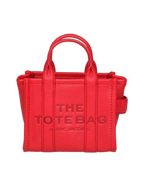 MARC JACOBS MICRO TOTE IN RED LEATHER